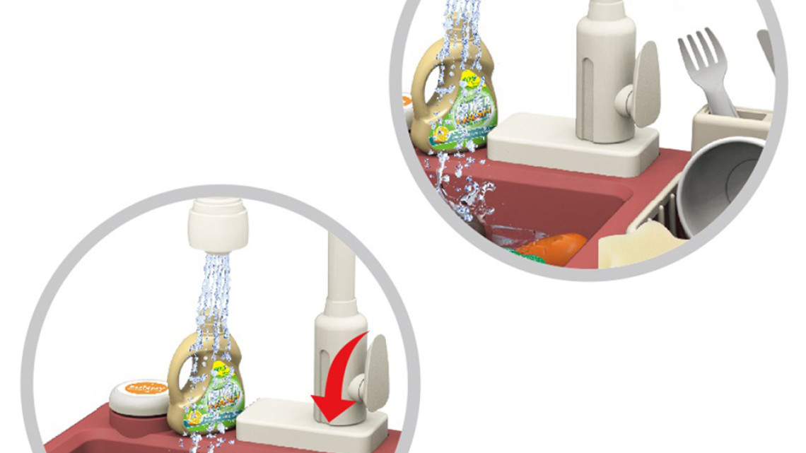 Timeless Tools Játék mosogató 23 részes, pink 