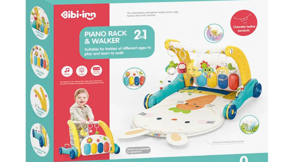 Timeless Tools 2az1-ben járássegítő és zongorás játszószőnyeg