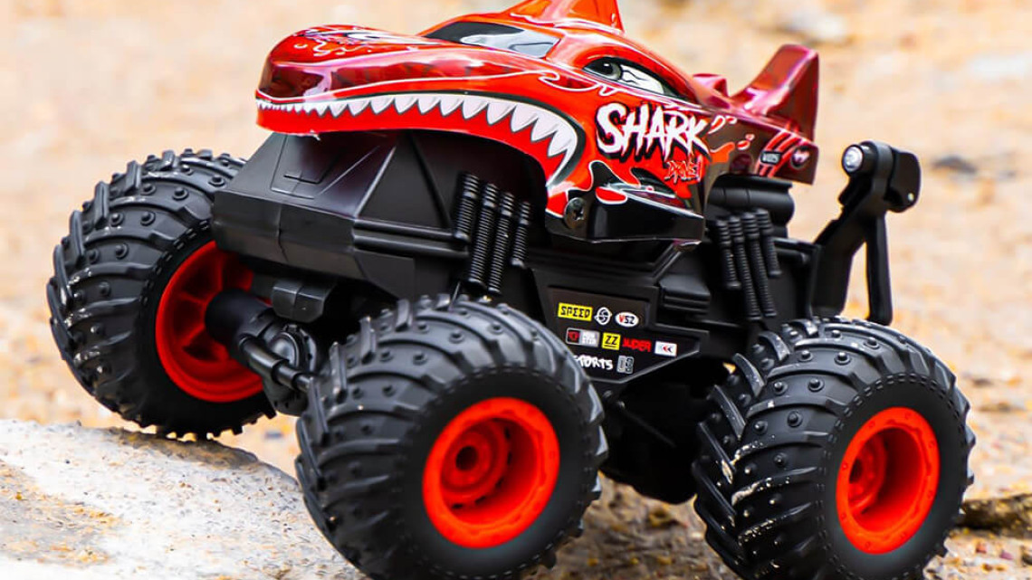 Timeless Tools Távírányítós cápa autó, piros