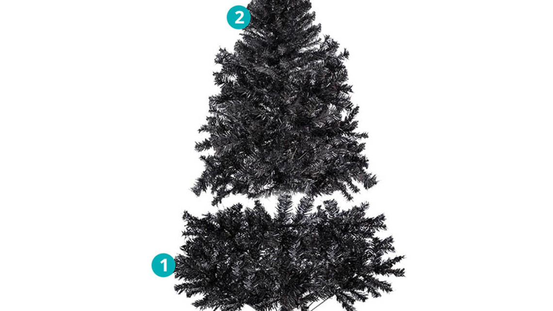 Timeless Tools Fekete műfenyő, 150cm 415ág