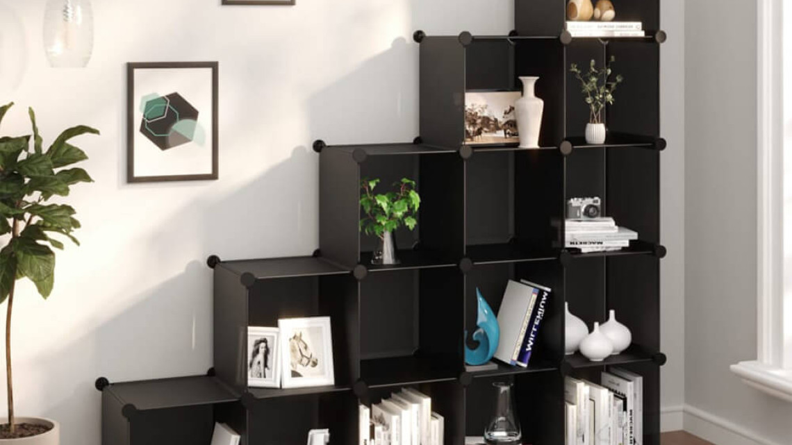 Timeless Tools Kombinálható tároló kocka 15db, fekete