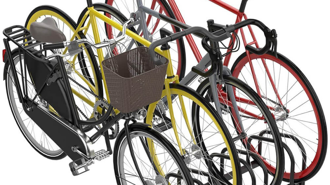 Timeless Tools Kültéri kerékpártároló 4 biciklinek, fekete