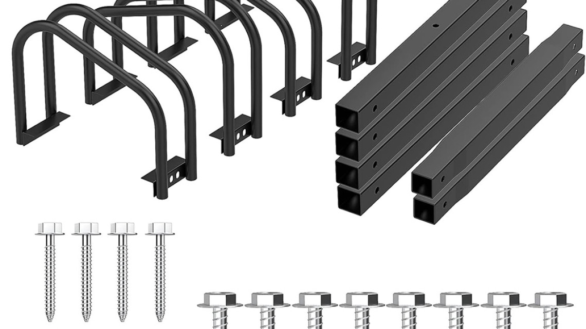 Timeless Tools Kültéri kerékpártároló 4 biciklinek, fekete
