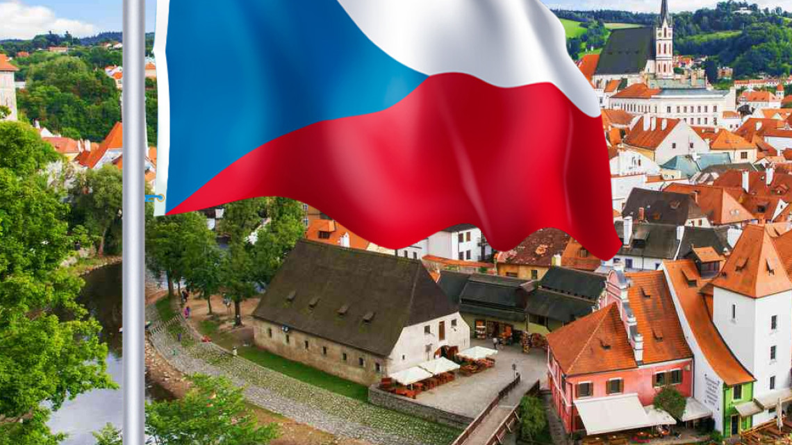 Timeless Tools Zászlótartó rúd kétoldalas 90x150cm cseh zászlóval