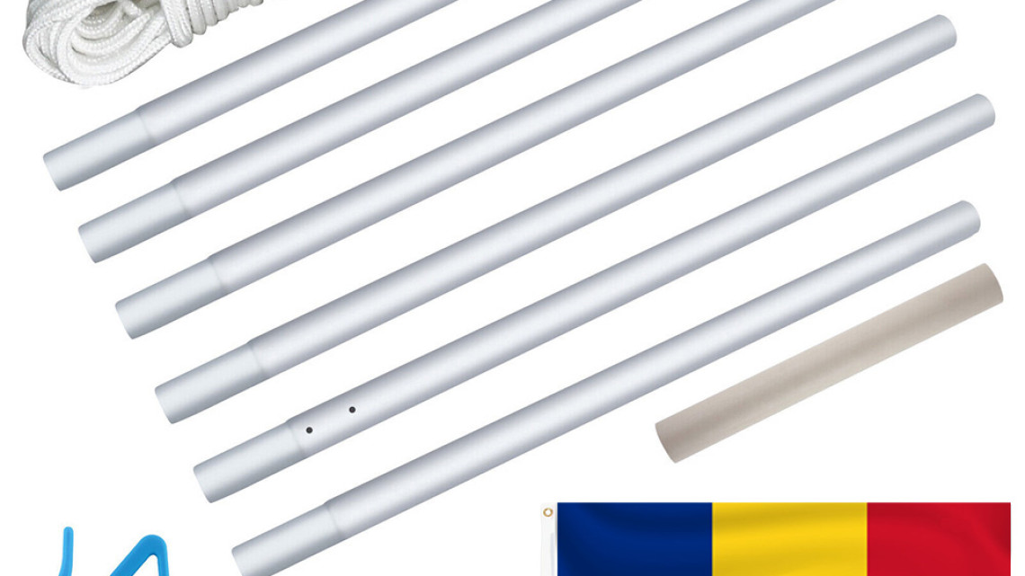 Timeless Tools Zászlótartó rúd kétoldalas 90x150cm román zászlóval