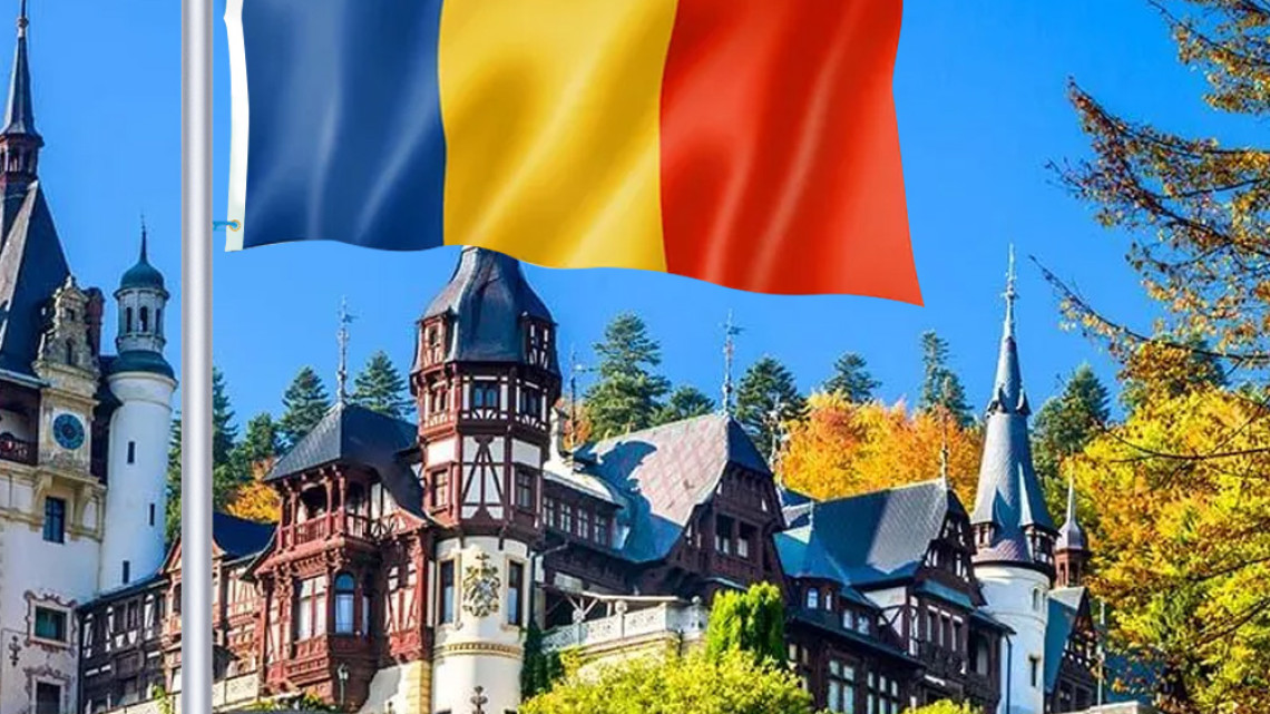 Timeless Tools Zászlótartó rúd kétoldalas 90x150cm román zászlóval