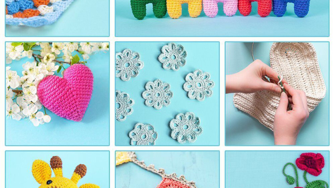 Timeless Tools Horgoló készlet színes fonalakkal, kiegészítőkkel ajándék válltáskában