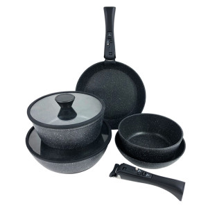 Timeless Tools 9 részes tapadásmentes edény- és serpenyőkészlet, levehető fogantyúval