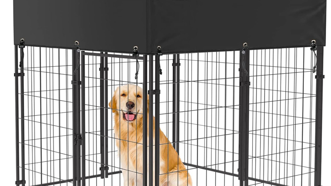 Timeless Tools Kültéri fém kutyakennel UV álló szövettetővel