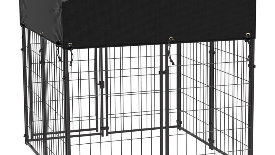 Timeless Tools Kültéri fém kutyakennel UV álló szövettetővel