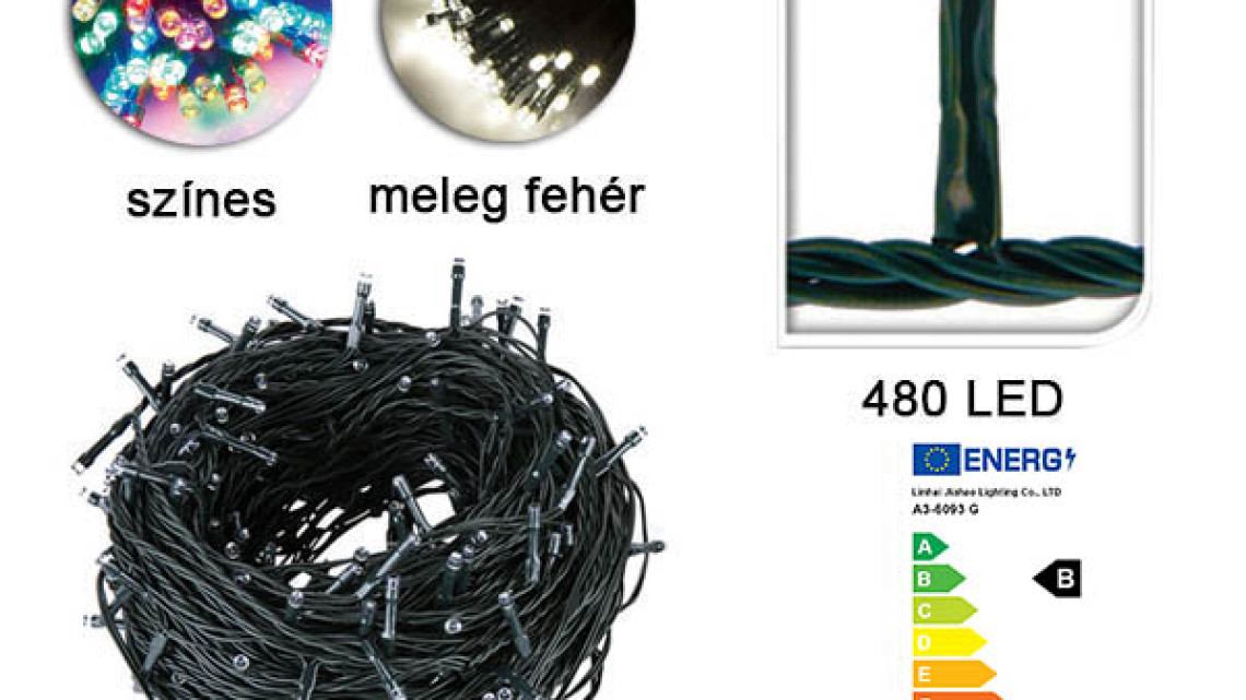 Timeless Tools LED fényfüzér választható méretben és színben-480 LED-es -melegfehér