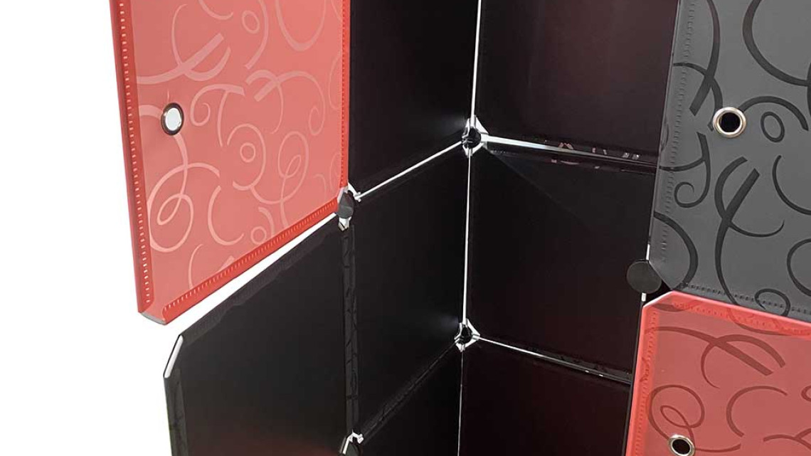 Timeless Tools Műanyag elemes szekrény, piros-fekete