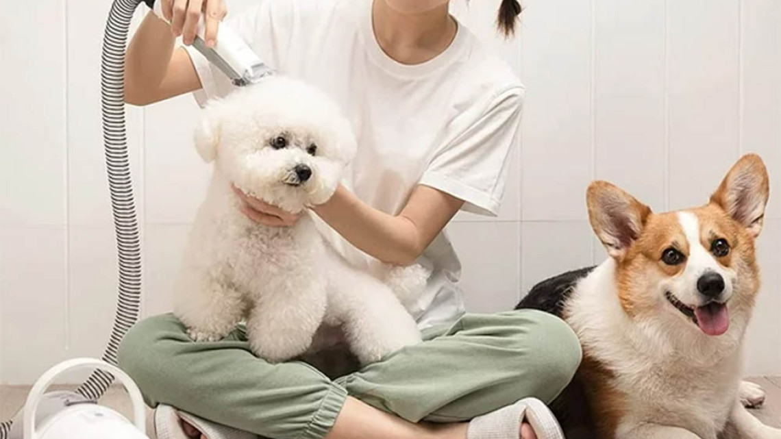 Timeless Tools Kisállat ápoló készlet szívótartállyal, kiegészítőkkel