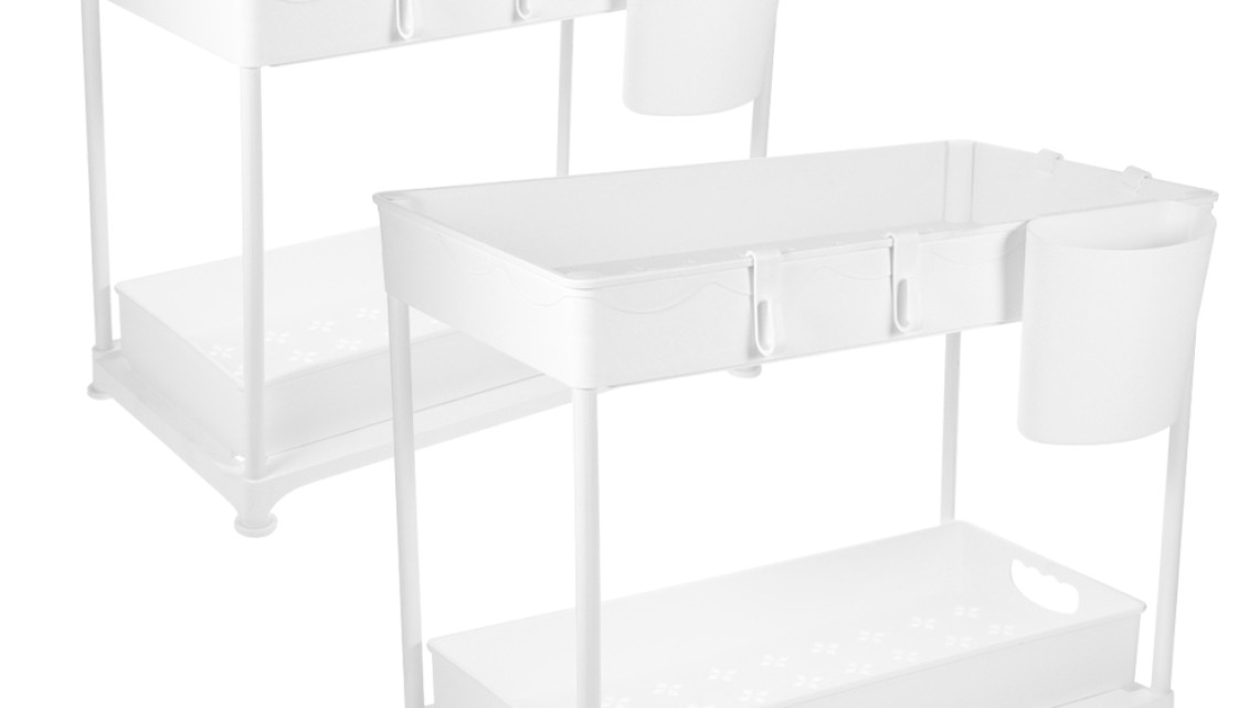 Timeless Tools Mosogató alá helyezhető 2 színtes rendszerező állvány 2db, fehér