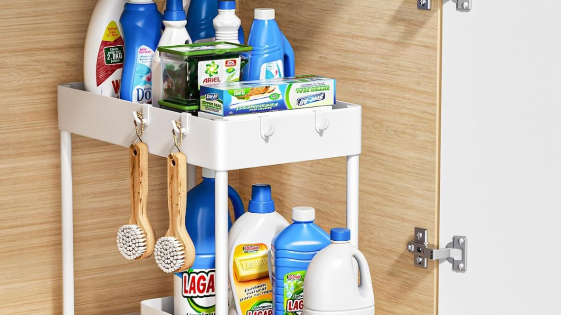 Timeless Tools Mosogató alá helyezhető 2 színtes rendszerező állvány 2db, fehér