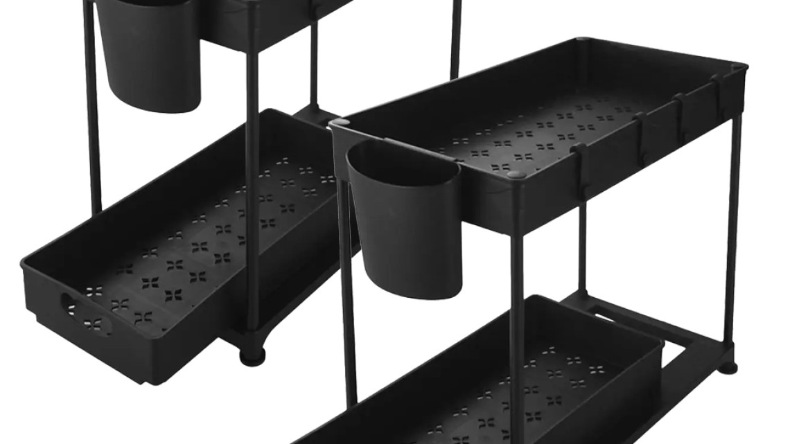 Timeless Tools Mosogató alá helyezhető 2 szintes rendszerező állvány 2db, fekete