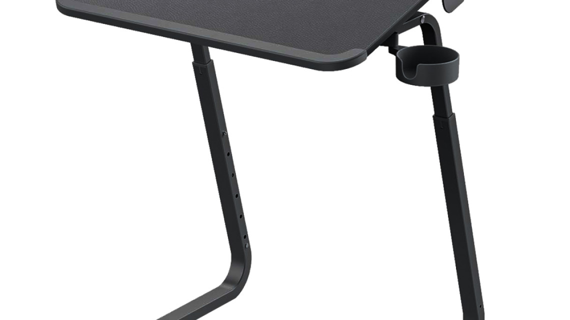 Timeless Tools Állítható magasságú reggelizőasztal tablettartóval, fekete