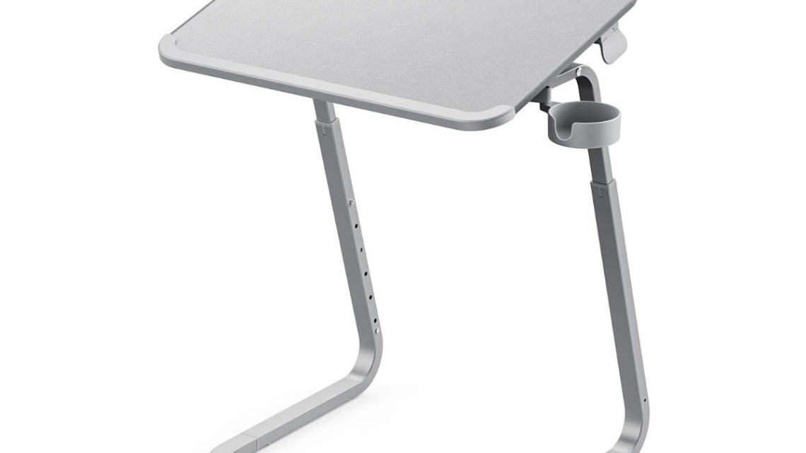 Timeless Tools Állítható magasságú reggelizőasztal tablettartóval, szürke