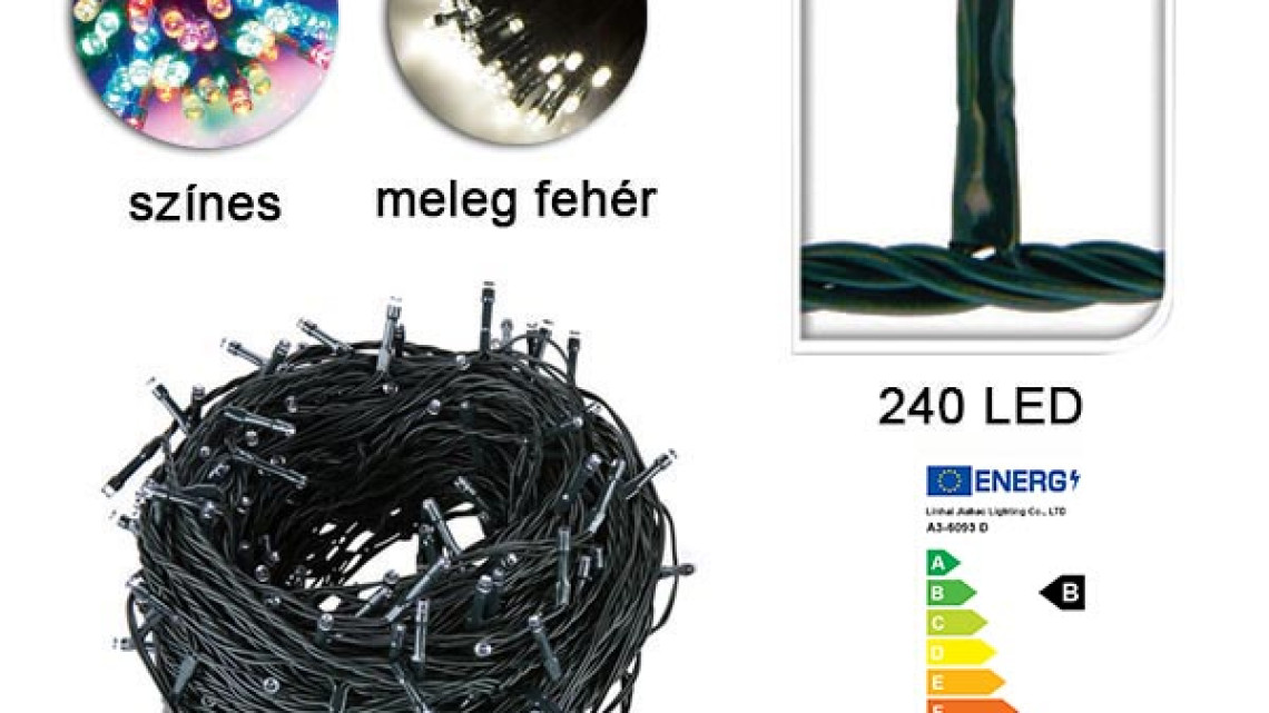 Timeless Tools LED fényfüzér választható méretben és színben-240 LED-es-színes
