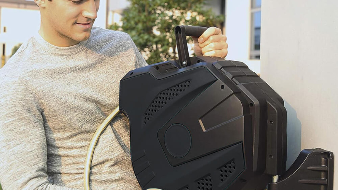 Timeless Tools Tömlődobos kerti locsoló szett, 30 méteres