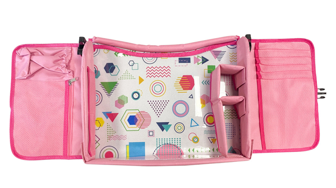 Timeless Tools Hordozható gyerekasztal autóba, zsebekkel, pink