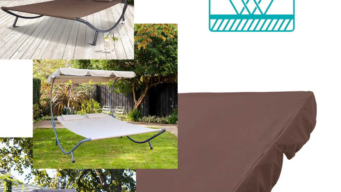 Timeless Tools Kétszemélyes napozóágy árnyékolóval-sötét barna