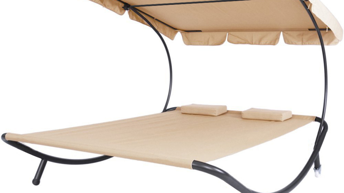 Timeless Tools Kétszemélyes napozóágy árnyékolóval-bézs