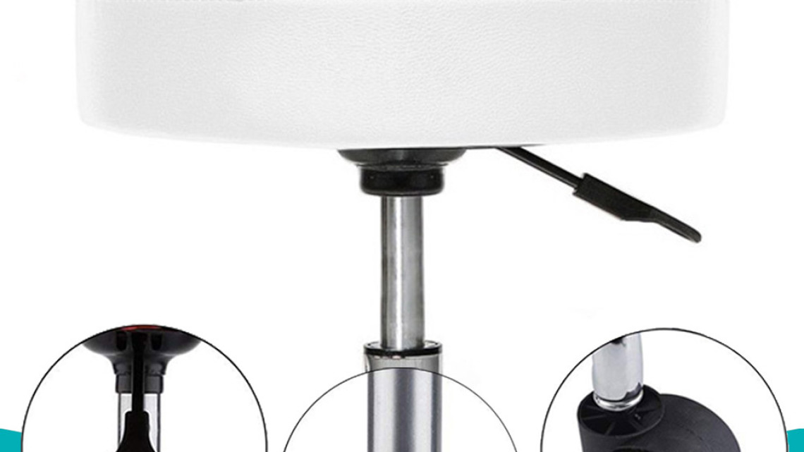 Timeless Tools Gurulós kozmetikai szék állítható magassággal-fehér