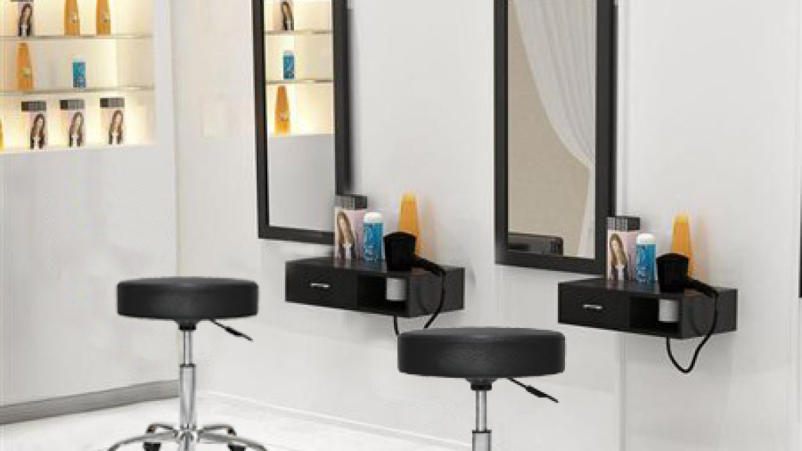 Timeless Tools Gurulós kozmetikai szék állítható magassággal-fekete