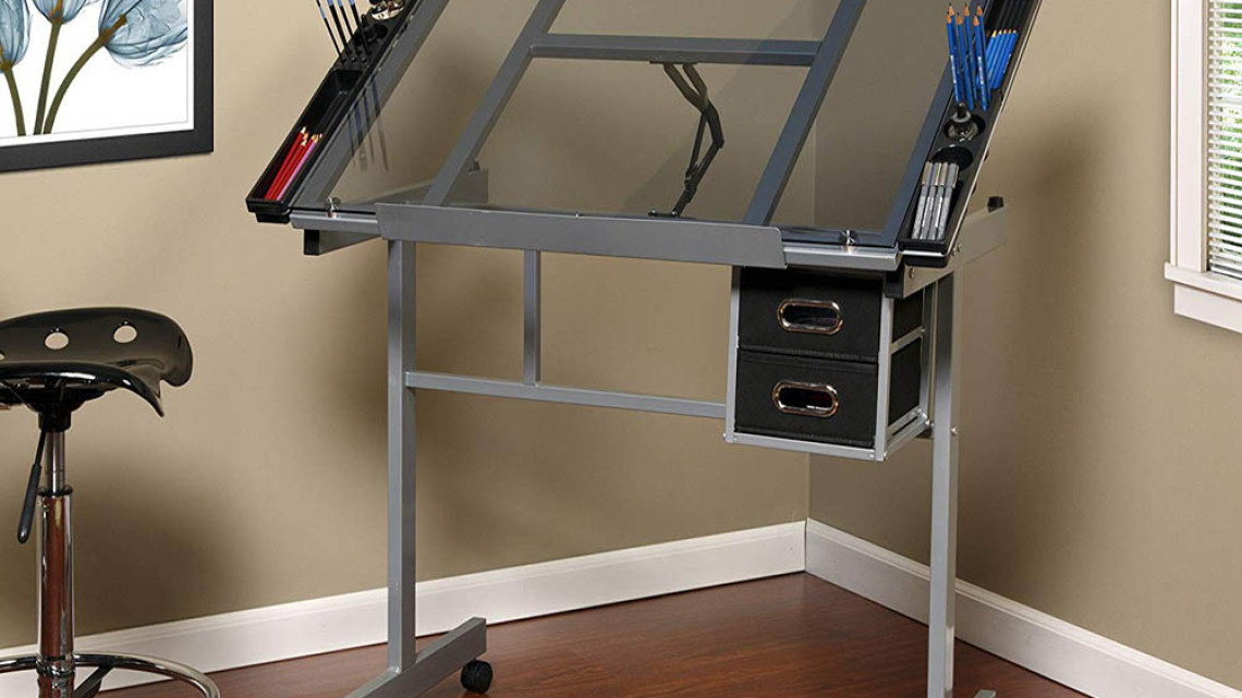 Timeless Tools Tervező asztal dönthető,üveg asztallappal