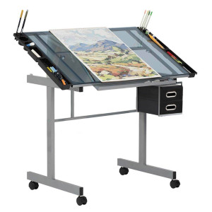 Timeless Tools Tervező asztal dönthető,üveg asztallappal