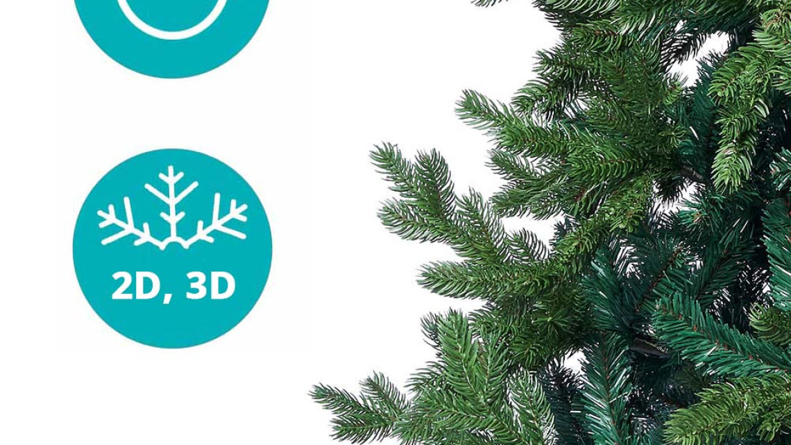 Timeless Tools 3D műfenyő fém talppal, több méretben-180 cm