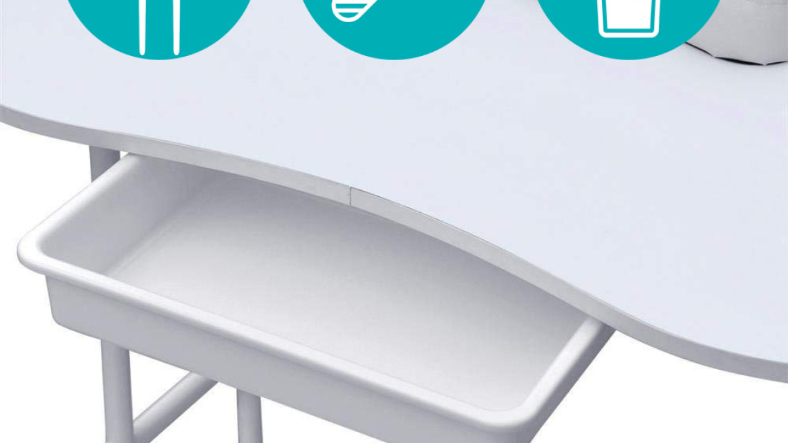 Timeless Tools Hordozható manikűr asztal ajándék táskával, 2 típusban-fiókos