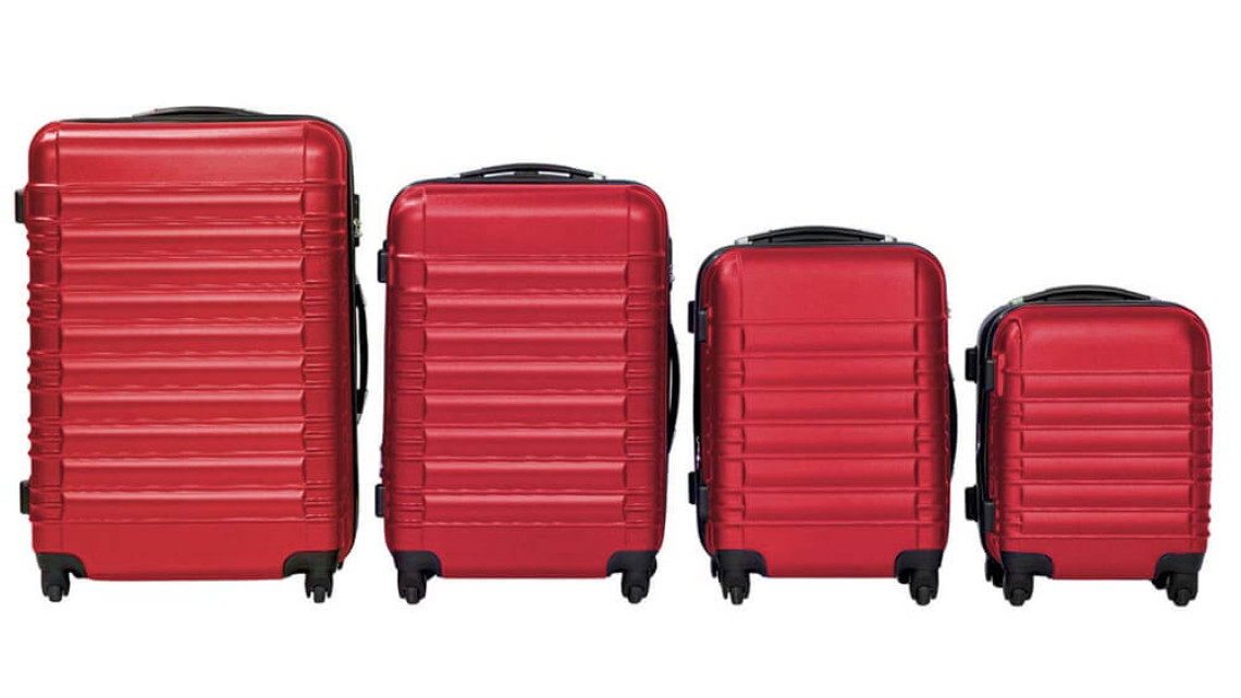 Timeless Tools 4 db-os merev falú bőrönd szett, 4 színben-piros