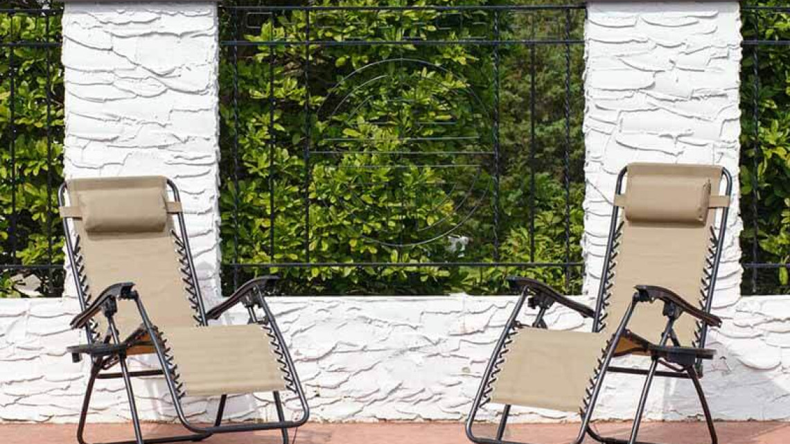 Timeless Tools Zéró gravitáció kerti szék ajándék pohártartóval, 2 db-bézs