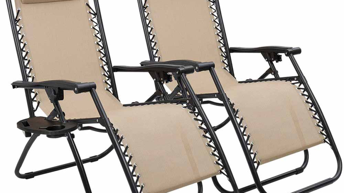 Timeless Tools Zéró gravitáció kerti szék ajándék pohártartóval, 2 db-bézs