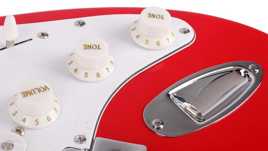 Timeless Tools Elektromos gitár szett kezdőknek, ajándék erősítővel-piros