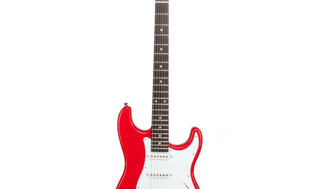 Timeless Tools Elektromos gitár szett kezdőknek, ajándék erősítővel-piros