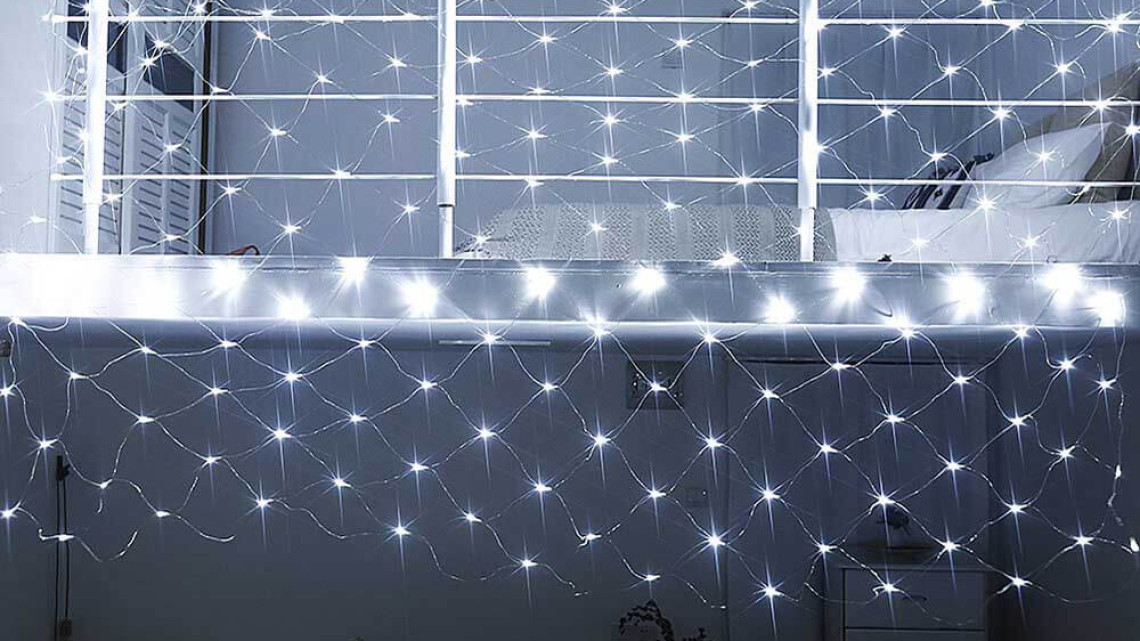 Timeless Tools 128 LED-es hálós fényfüzér, 2 színben-hidegfehér