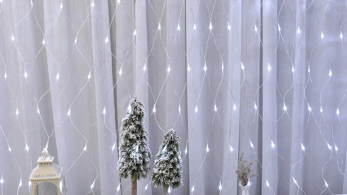 Timeless Tools 128 LED-es hálós fényfüzér, 2 színben-hidegfehér