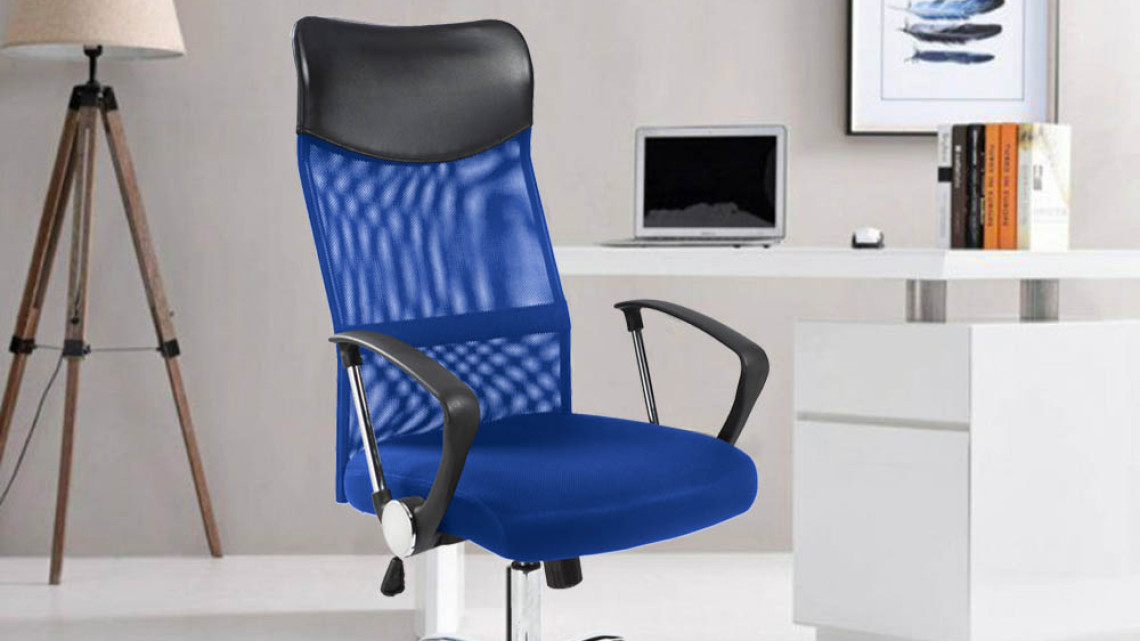 Timeless Tools Ergonomikus irodai szék magasított háttámlával - kék