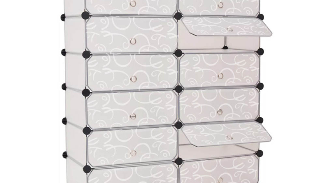 Timeless Tools Műanyag elemes cipőtároló szekrény, több színben-fehér