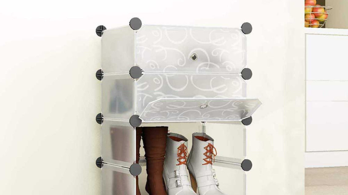 Timeless Tools Műanyag elemes cipőtároló szekrény, több színben-fehér