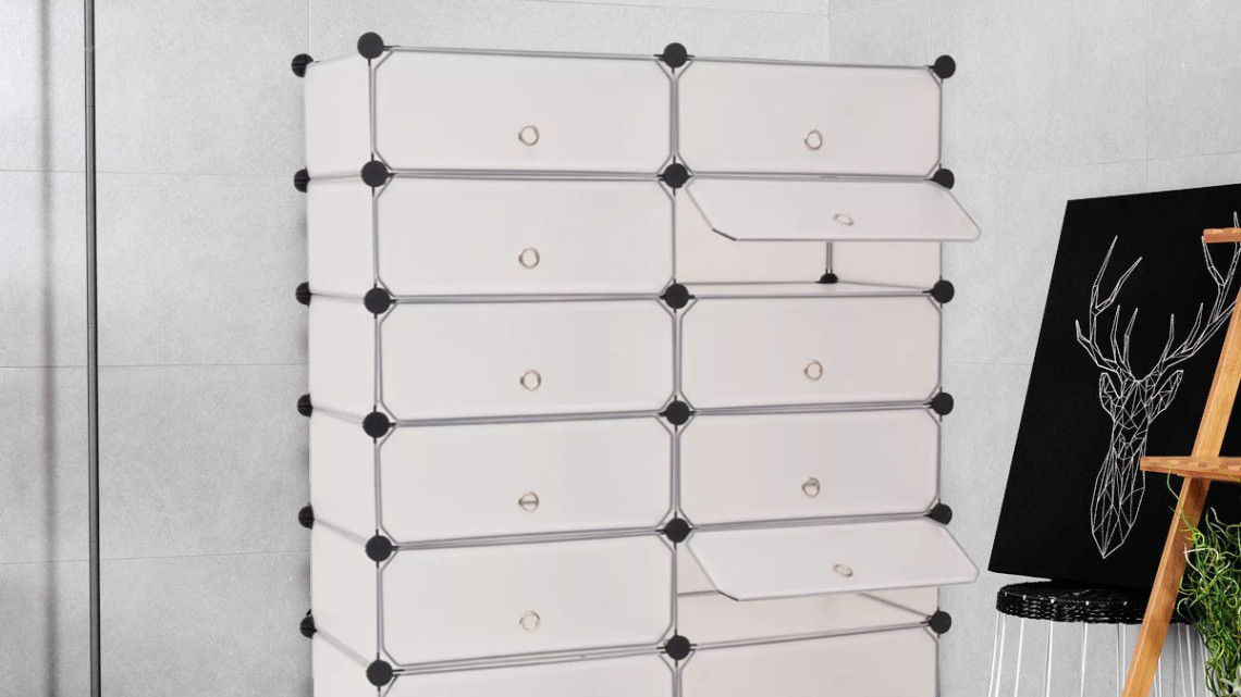 Timeless Tools Műanyag elemes cipőtároló szekrény, több színben-fehér