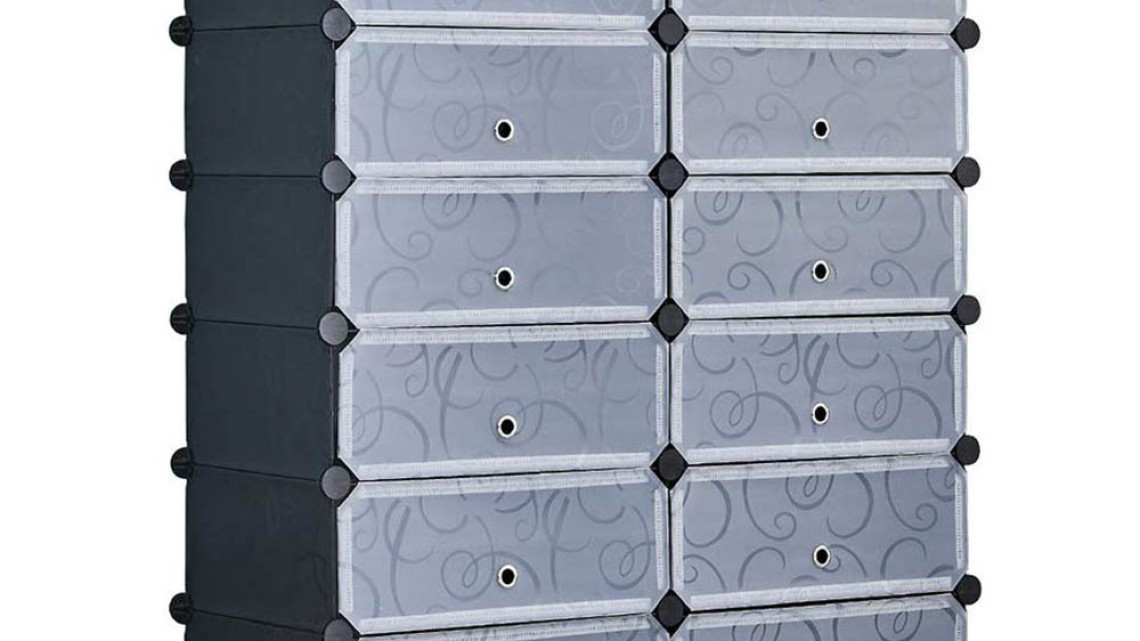 Timeless Tools Műanyag elemes cipőtároló szekrény, több színben-fekete