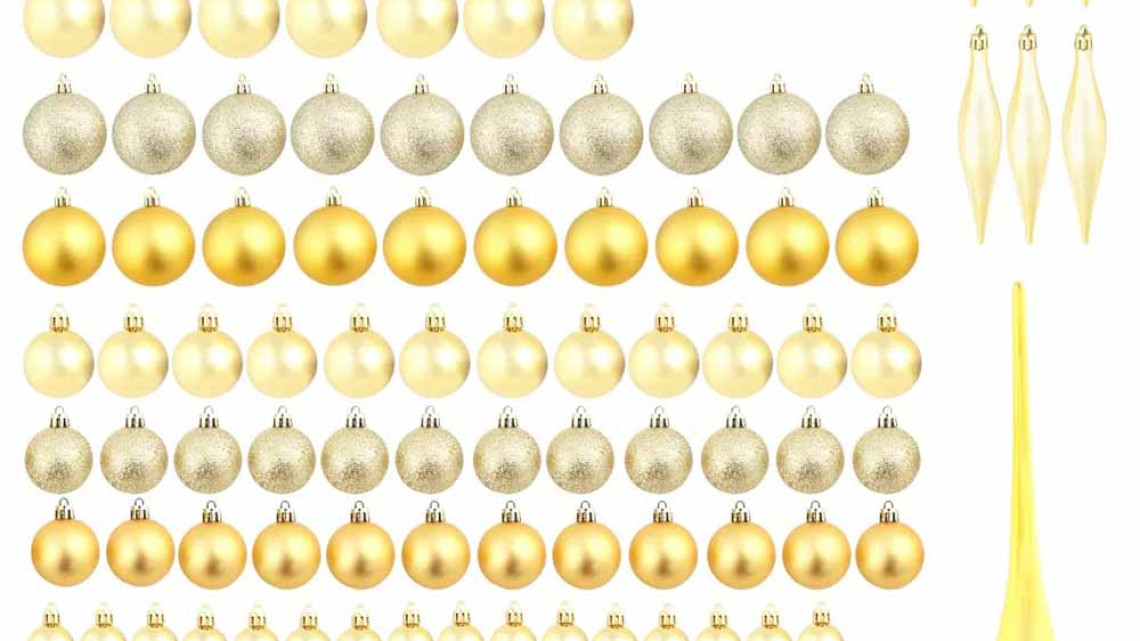 Timeless Tools 112 részes karácsonyfadísz, több színben-arany