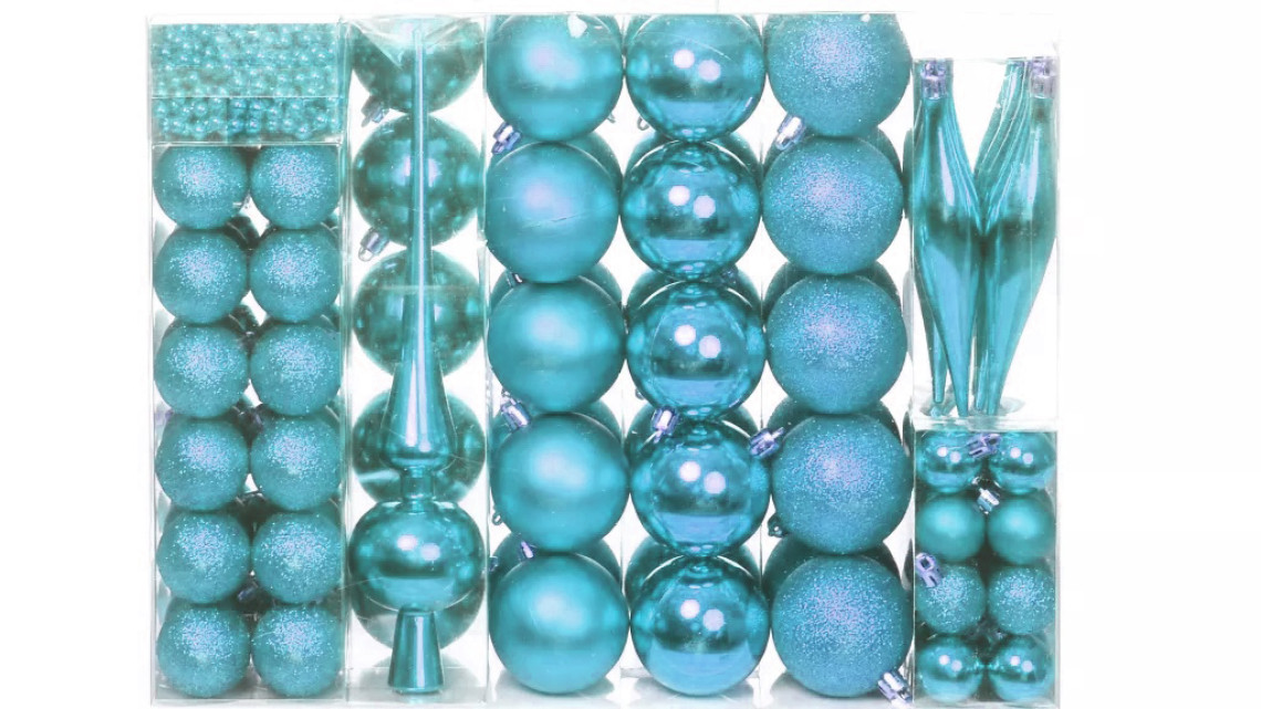 Timeless Tools 112 részes karácsonyfadísz, több színben-türkiz