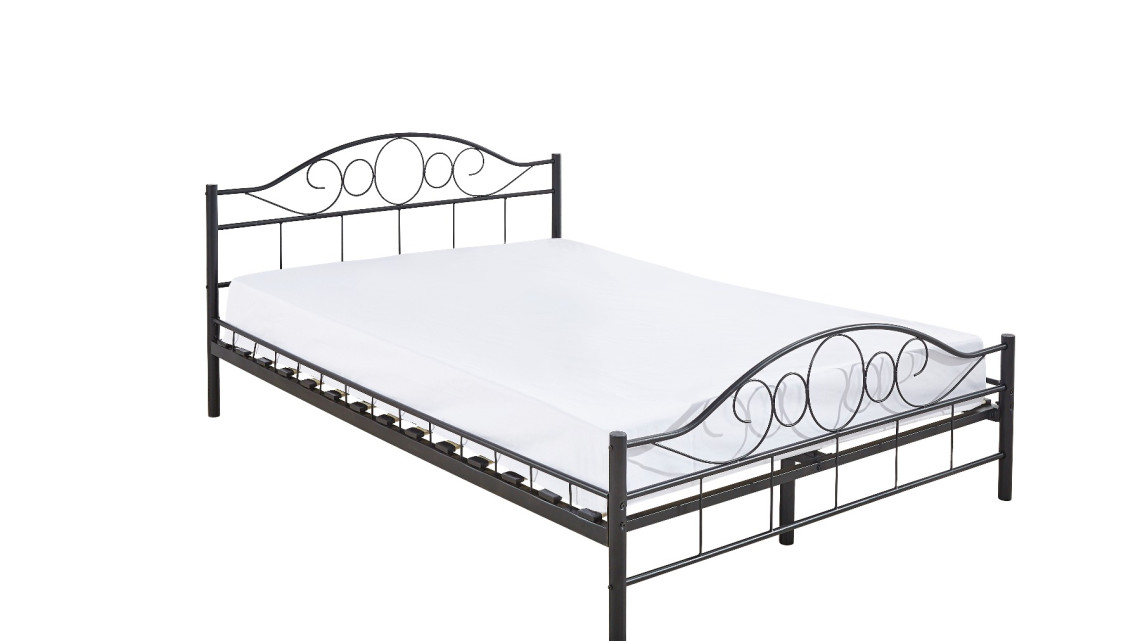 Timeless Tools Mimi fém ágykeret ajándék ágyráccsal több méretben és színben-Fekete 160x200cm