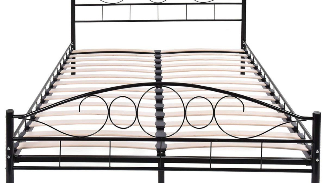 Timeless Tools Mimi fém ágykeret ajándék ágyráccsal több méretben és színben-Fekete 160x200cm