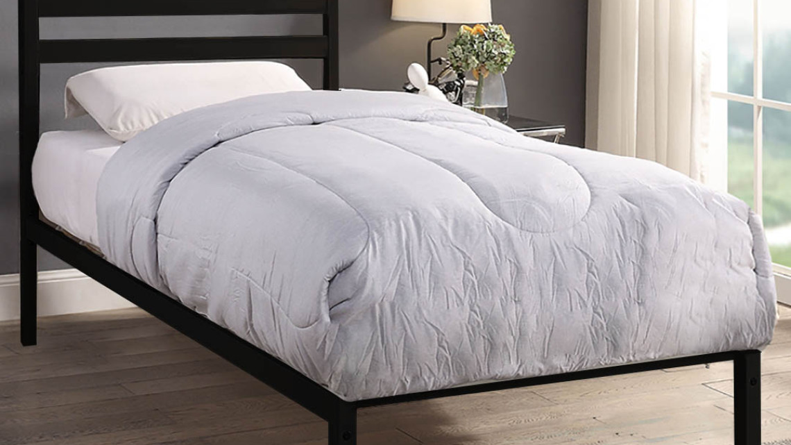 Timeless Tools Bella fém ágykeret ajándék ágyráccsal, több méretben és színben-Fekete 90x200 cm-es-fekete